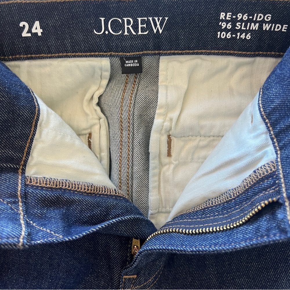 J Crew full length dark raw navy straight leg trouser jean - Picture 5 of 7